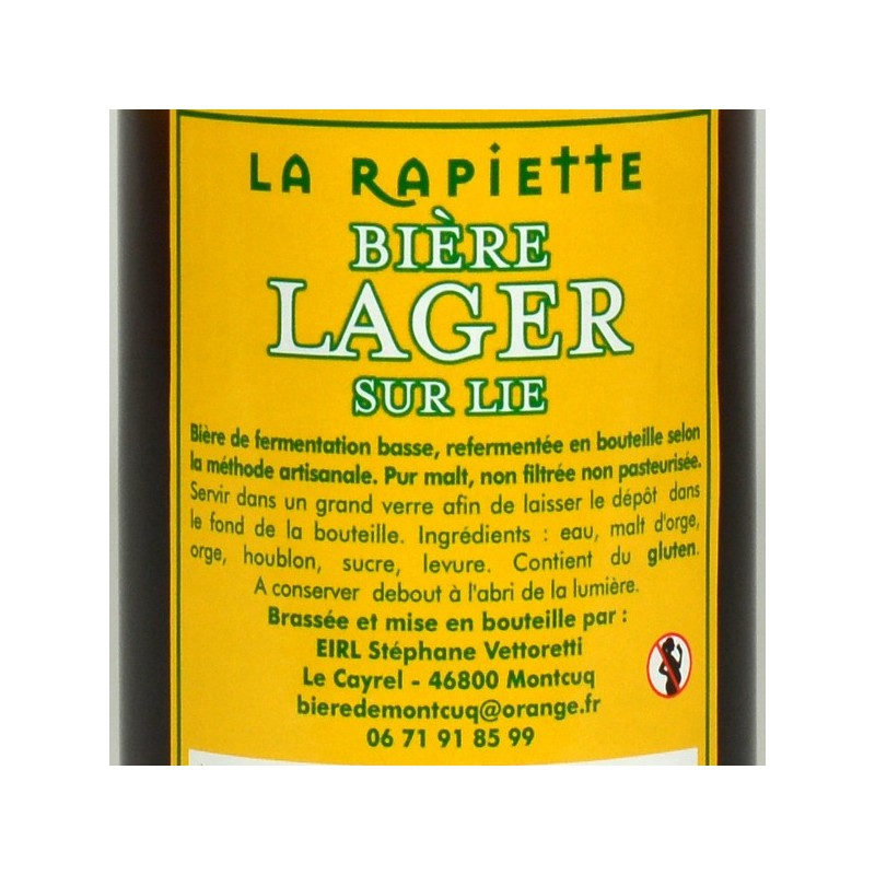 Bières de Montcuq - La Rapiette Lager - 33 cl