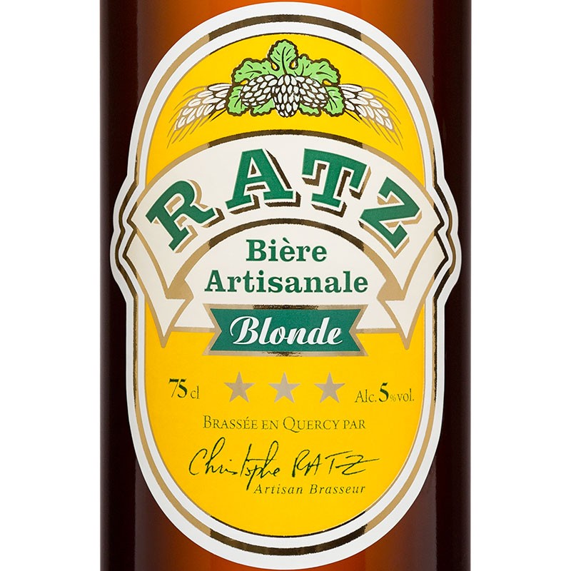 étiquette bière ratz blonde 75 cl