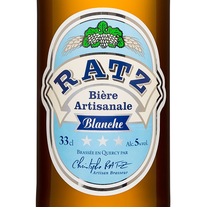 étiquette bière ratz blanche 33cl