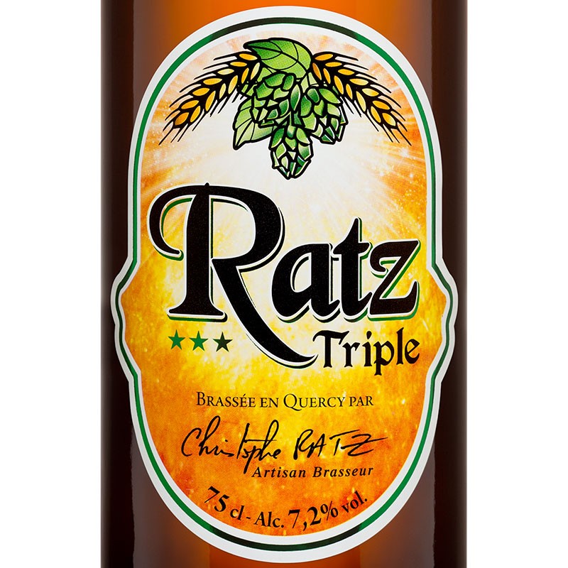 étiquette bière RATZ triple - 75 cl