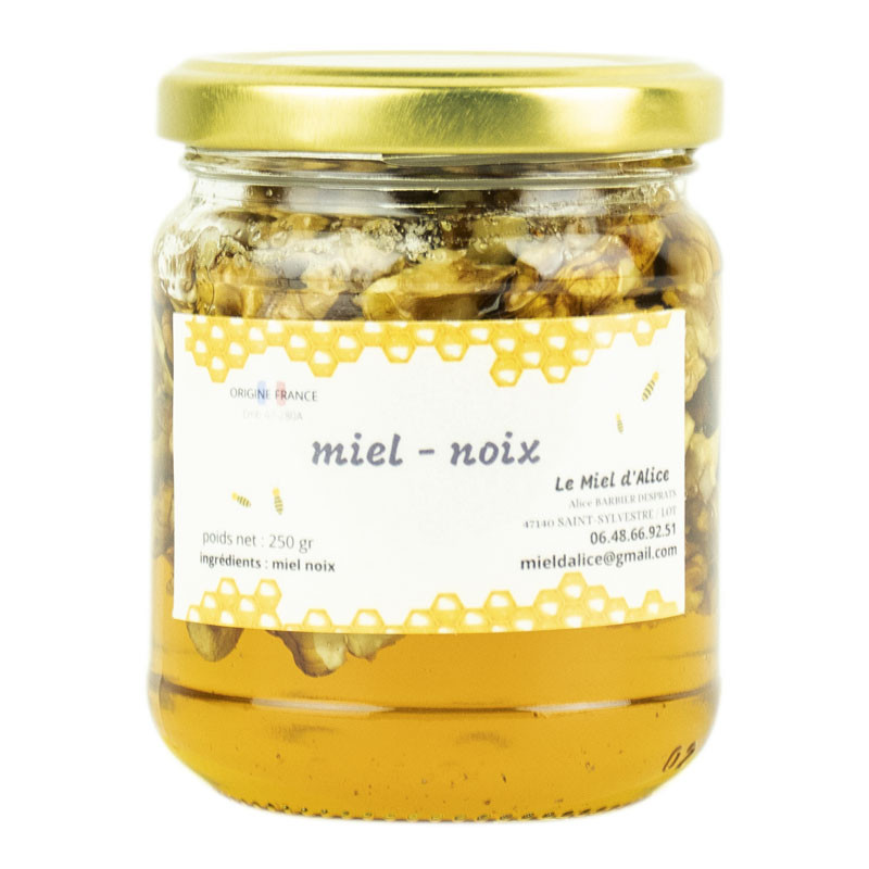 le miel d'alice miel de noix en pot 250 gr