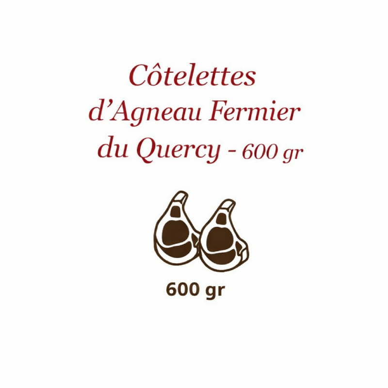 Côtelettes d'Agneau Fermier du Quercy - 600 gr