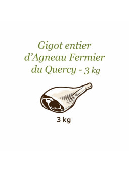 Gigot entier d'Agneau Fermier du Quercy - 3 kg