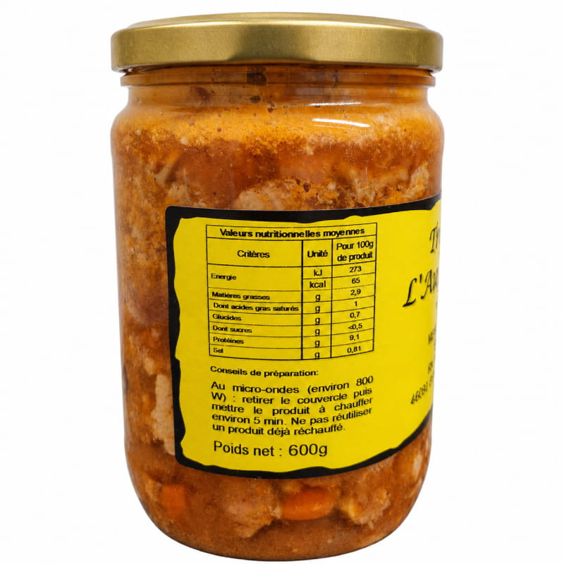 informations nutritionnelles tripes à l'auvergnate