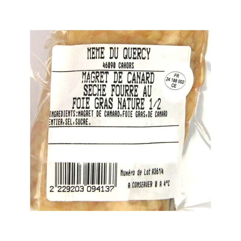 1/2 Magret séché au foie gras nature - 200 gr