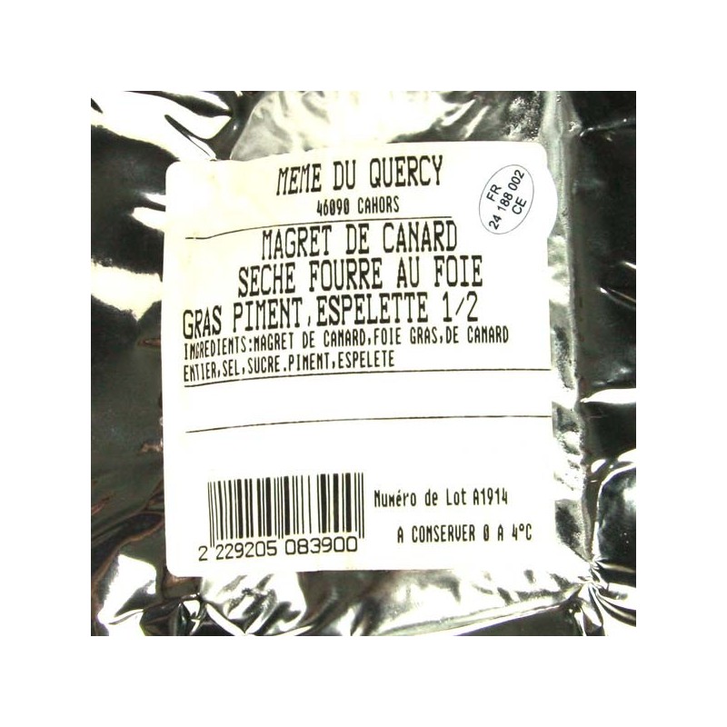 1/2 magret séché au foie gras au piment d'Espelette - 170 gr