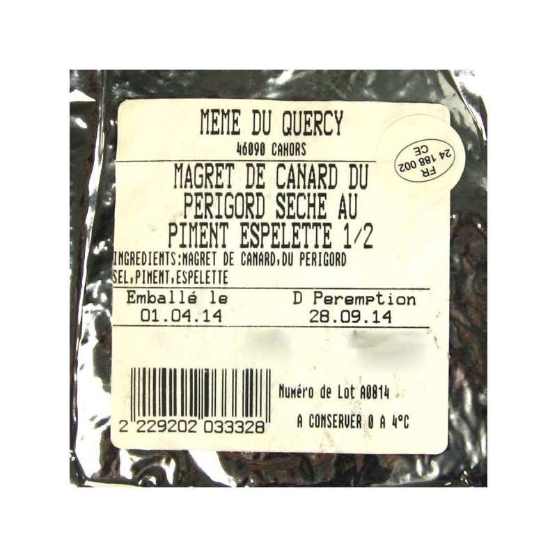 1/2 Magret de Canard du Périgord séché au piment d'Espelette - 130 gr