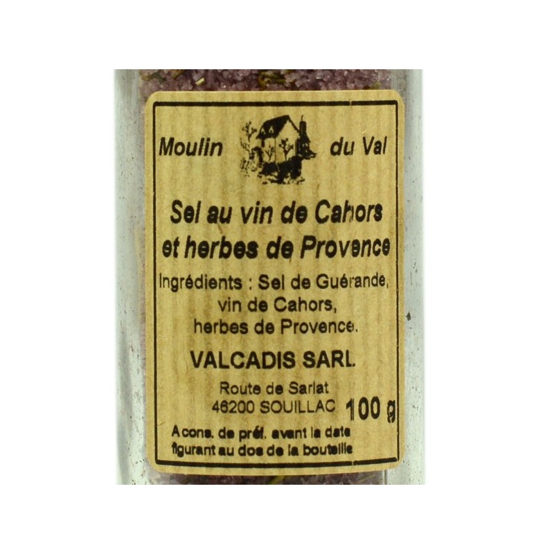 Sel au vin de Cahors et herbes de Provence - 100 gr