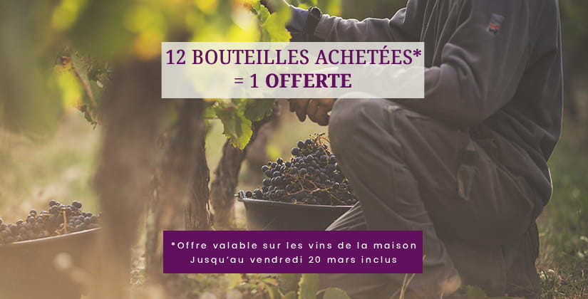 12 bouteilles achetées = 1 offerte